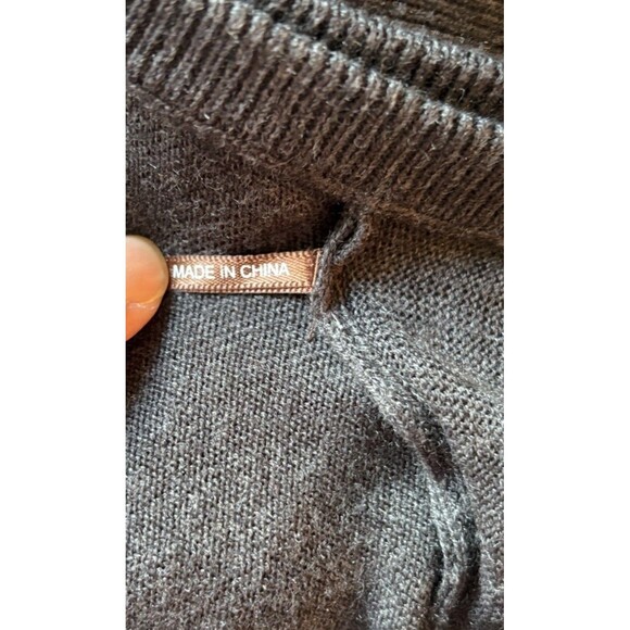 J Mclaughlin Milton Tight Neck Cotton Cashmere V-neck Sweater Size Small Grey - Picture 6 of 7